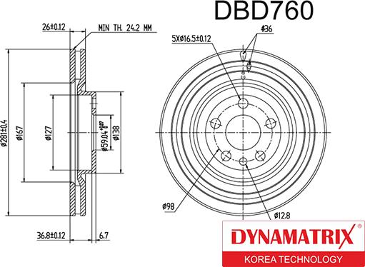 Dynamatrix DBD760 - Disc frana aaoparts.ro