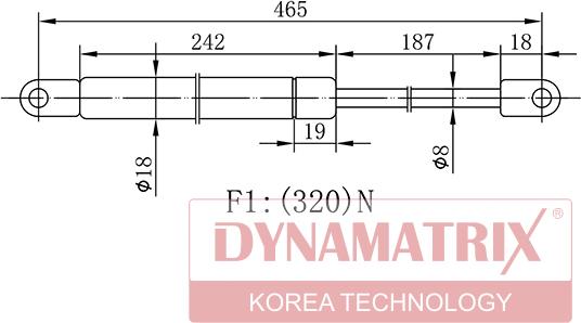 Dynamatrix DGS1387BT - Amortizor capota aaoparts.ro