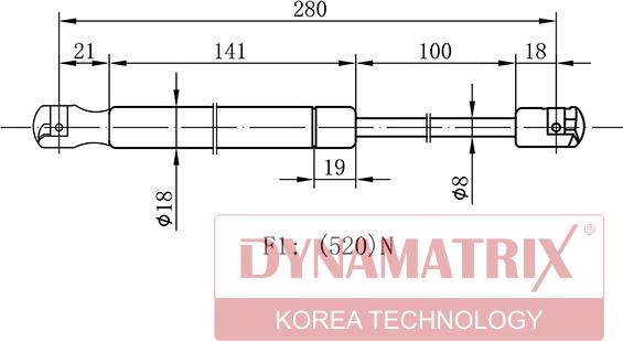 Dynamatrix DGS2697LZ - Amortizor portbagaj aaoparts.ro