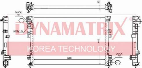 Dynamatrix DR61875A - Radiator, racire motor aaoparts.ro