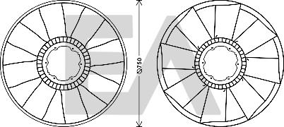 EACLIMA 35C45A04 - Paleta ventilator, racire motor aaoparts.ro