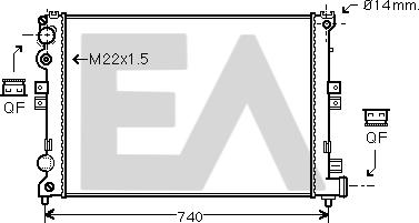 EACLIMA 31R10059 - Radiator, racire motor aaoparts.ro