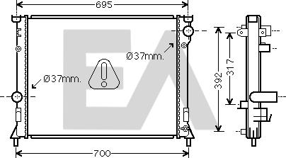EACLIMA 31R12031 - Radiator, racire motor aaoparts.ro