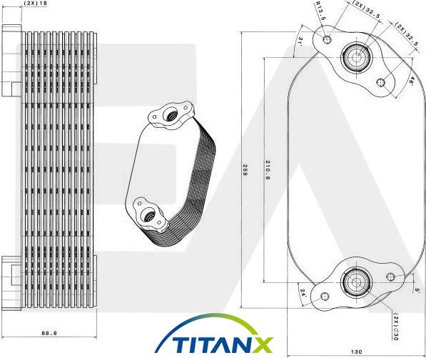 EACLIMA 37G45009T - Radiator ulei, ulei motor aaoparts.ro