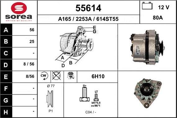 EAI 55614 - Generator / Alternator aaoparts.ro