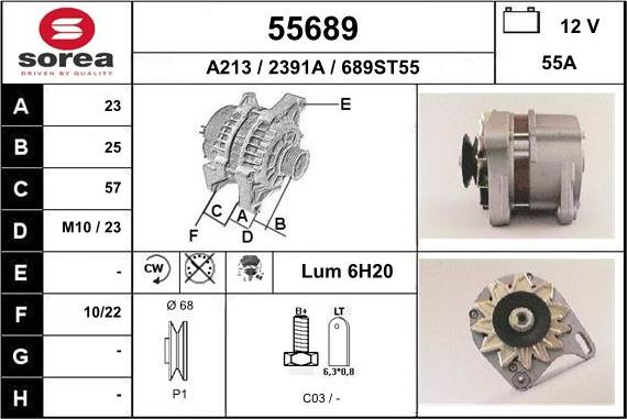 EAI 55689 - Generator / Alternator aaoparts.ro