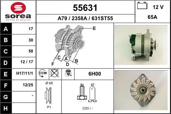 EAI 55631 - Generator / Alternator aaoparts.ro