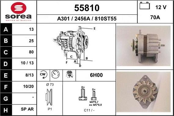 EAI 55810 - Generator / Alternator aaoparts.ro