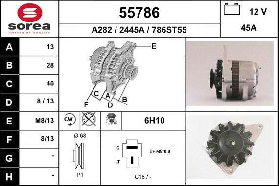 EAI 55786 - Generator / Alternator aaoparts.ro