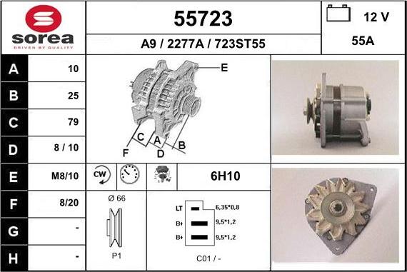 EAI 55723 - Generator / Alternator aaoparts.ro