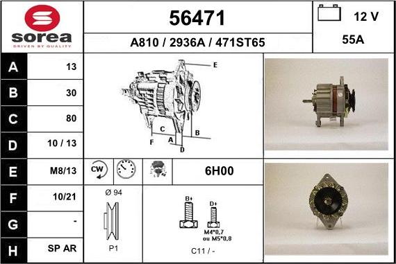 EAI 56471 - Generator / Alternator aaoparts.ro
