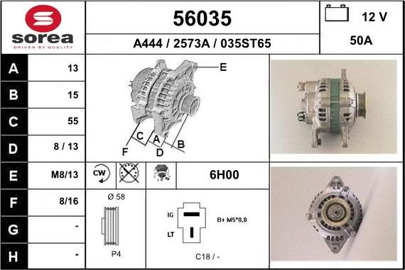 EAI 56035 - Generator / Alternator aaoparts.ro