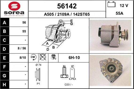 EAI 56142 - Generator / Alternator aaoparts.ro