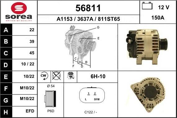 EAI 56811 - Generator / Alternator aaoparts.ro