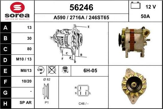 EAI 56246 - Generator / Alternator aaoparts.ro