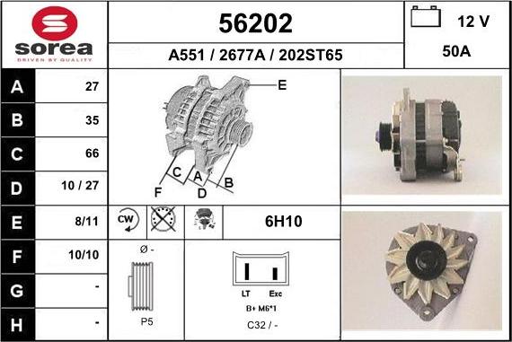 EAI 56202 - Generator / Alternator aaoparts.ro