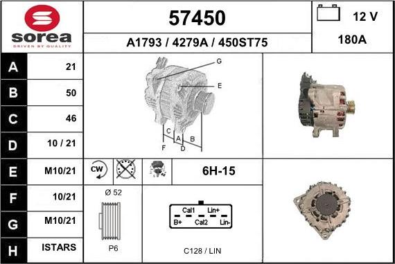 EAI 57450 - Generator / Alternator aaoparts.ro