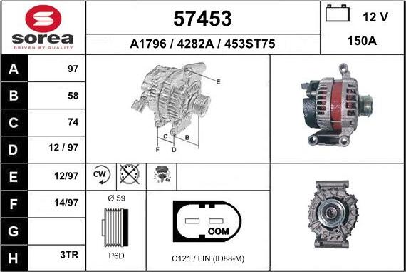 EAI 57453 - Generator / Alternator aaoparts.ro
