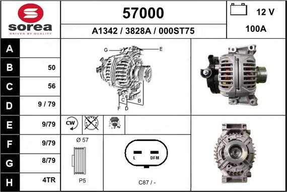 EAI 57000 - Generator / Alternator aaoparts.ro