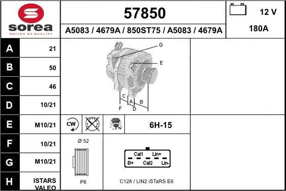 EAI 57850 - Generator / Alternator aaoparts.ro