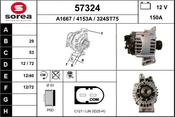 EAI 57324 - Generator / Alternator aaoparts.ro