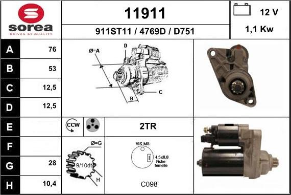 EAI 11911 - Starter aaoparts.ro