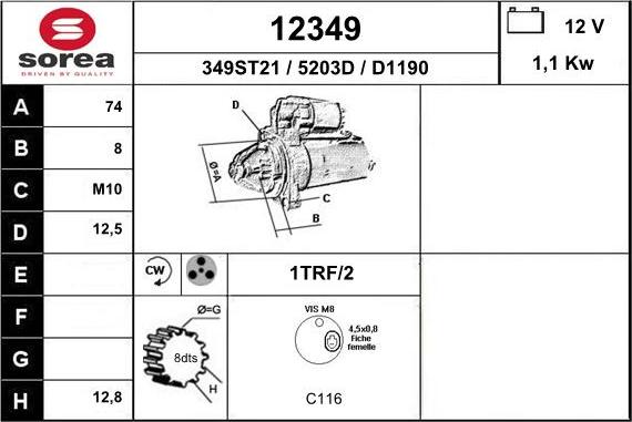 EAI 12349 - Starter aaoparts.ro