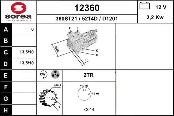 EAI 12360 - Starter aaoparts.ro