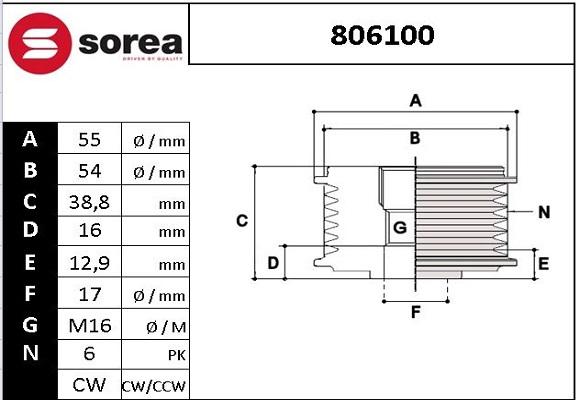 EAI 806100 - Fulie, alternator aaoparts.ro