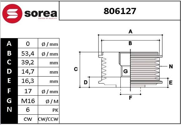 EAI 806127 - Fulie, alternator aaoparts.ro