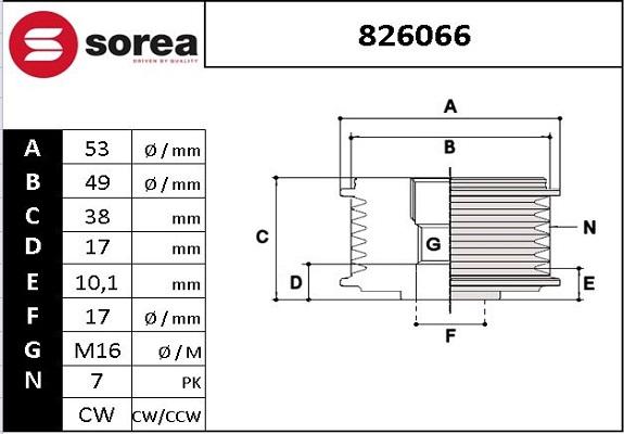 EAI 826066 - Fulie, alternator aaoparts.ro