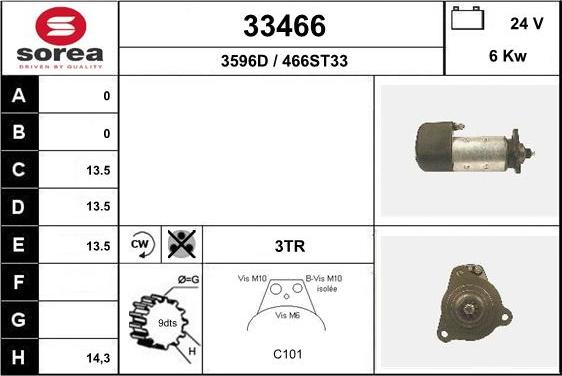 EAI 33466 - Starter aaoparts.ro