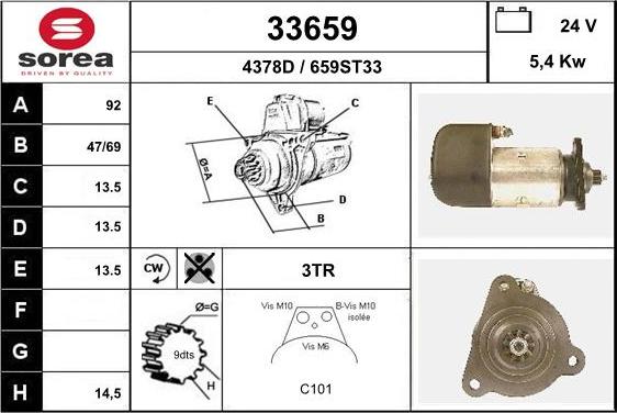 EAI 33659 - Starter aaoparts.ro
