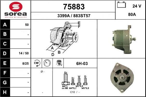 EAI 75883 - Generator / Alternator aaoparts.ro