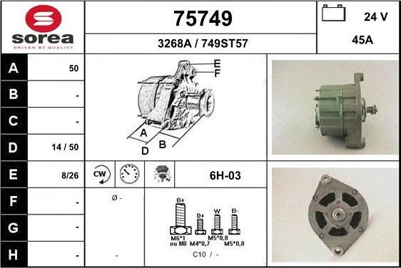 EAI 75749 - Generator / Alternator aaoparts.ro