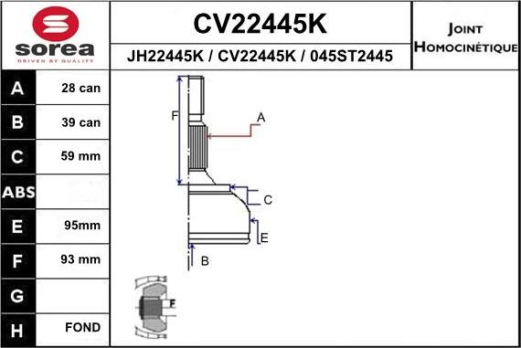 EAI CV22445K - Set articulatie, planetara aaoparts.ro