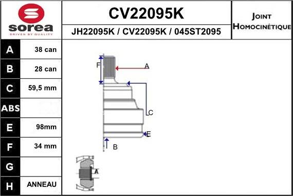 EAI CV22095K - Set articulatie, planetara aaoparts.ro