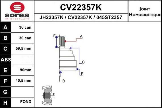 EAI CV22357K - Set articulatie, planetara aaoparts.ro