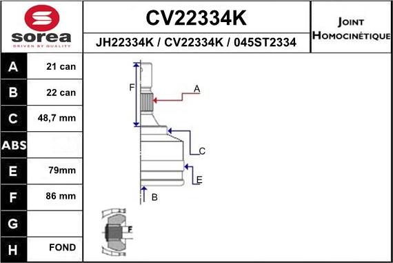 EAI CV22334K - Set articulatie, planetara aaoparts.ro