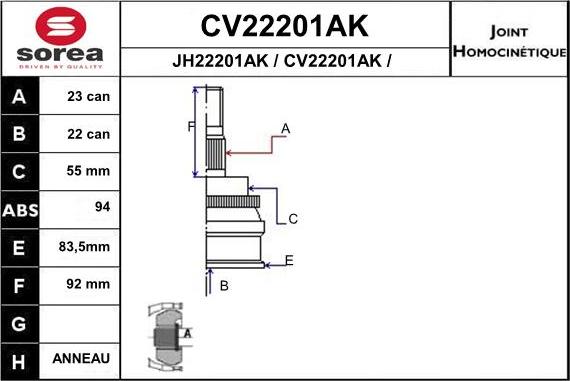 EAI CV22201AK - Set articulatie, planetara aaoparts.ro