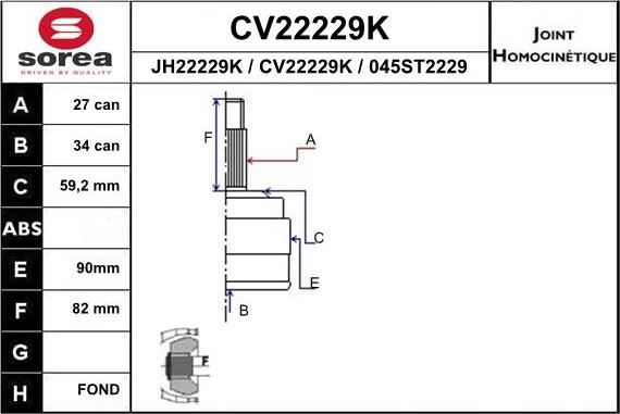 EAI CV22229K - Set articulatie, planetara aaoparts.ro