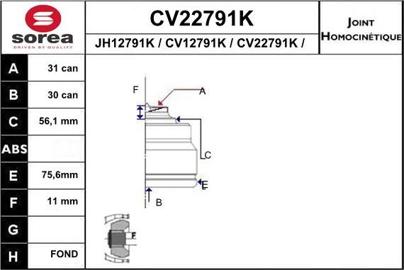 EAI CV22791K - Set articulatie, planetara aaoparts.ro