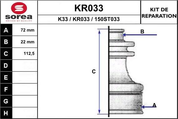 EAI KR033 - Burduf cauciuc, articulatie planetara aaoparts.ro