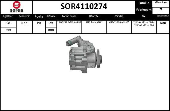 EAI SOR4110274 - Pompa hidraulica, sistem de directie aaoparts.ro