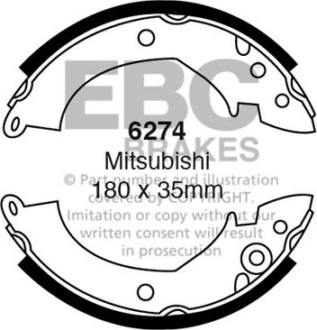 EBC Brakes 6274 - Set saboti frana aaoparts.ro