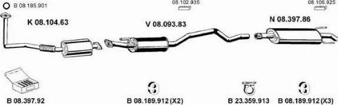 Eberspächer 082390 - Sistem de esapament aaoparts.ro