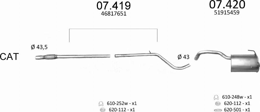 Edex 487 - Sistem de esapament aaoparts.ro