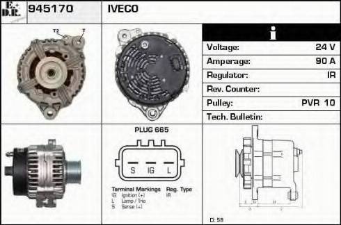 EDR 945170 - Generator / Alternator aaoparts.ro