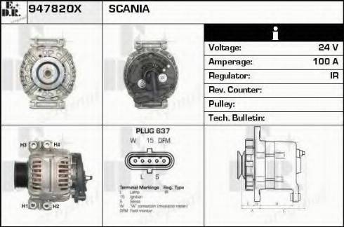 EDR 947820X - Generator / Alternator aaoparts.ro