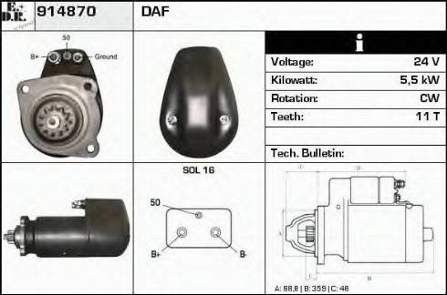 EDR 914870 - Starter aaoparts.ro